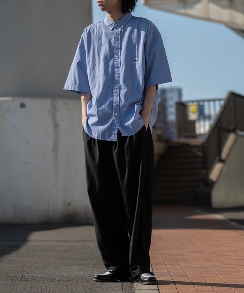 Red Cap Girl（レッドキャプガール）の「【a-r】〔Red Cap Girl/レッドキャップガール〕ブロード ワンポイント刺繍 オーバーサイズ 半袖BDシャツ（シャツ/ブラウス・メンズ・その他/サックスブルー/ブルー系その他/ホワイト/ブルー系その他2/ネイビー/ブラック・LARGE/MEDIUM）」の20枚目の写真