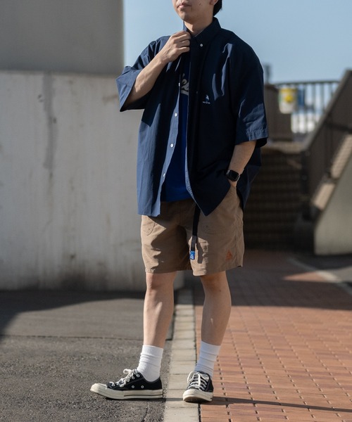 Red Cap Girl（レッドキャプガール）の「【a-r】〔Red Cap Girl/レッドキャップガール〕ブロード ワンポイント刺繍 オーバーサイズ 半袖BDシャツ（シャツ/ブラウス・メンズ・その他/サックスブルー/ブルー系その他/ホワイト/ブルー系その他2/ネイビー/ブラック・LARGE/MEDIUM）」の11枚目の写真