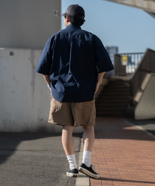 Red Cap Girl（レッドキャプガール）の「【a-r】〔Red Cap Girl/レッドキャップガール〕ブロード ワンポイント刺繍 オーバーサイズ 半袖BDシャツ（シャツ/ブラウス・メンズ・その他/サックスブルー/ブルー系その他/ホワイト/ブルー系その他2/ネイビー/ブラック・LARGE/MEDIUM）」の16枚目の写真