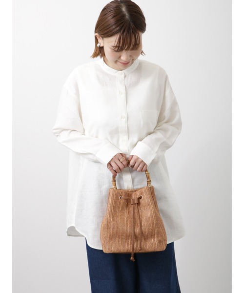 Lugnoncure（ルノンキュール）の「麻混長袖シャツ（シャツ/ブラウス・レディース・オレンジ/ブルー/オフホワイト/ブラック/ホワイト・ﾌﾘ-）」の15枚目の写真