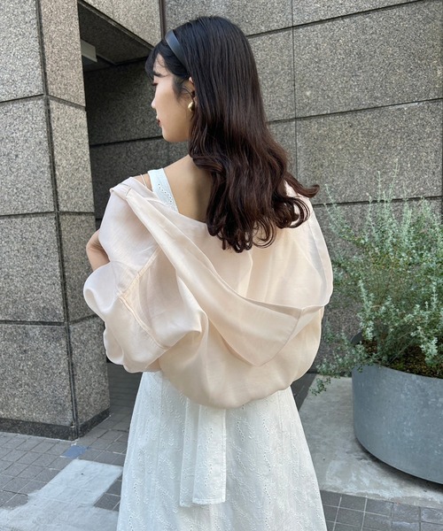 one after another NICE CLAUP（ワンアフターアナザーナイスクラップ）の「新色追加/シアーボリュームショートマウンテンパーカー（マウンテンパーカー・レディース・オフホワイト/アイボリー/グレイッシュベージュ/ミント・FREE）」の15枚目の写真