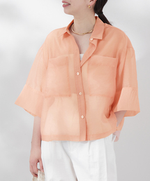 journal standard L'essage | シアーワッシャーハーフスリーブシャツ(シャツ/ブラウス)