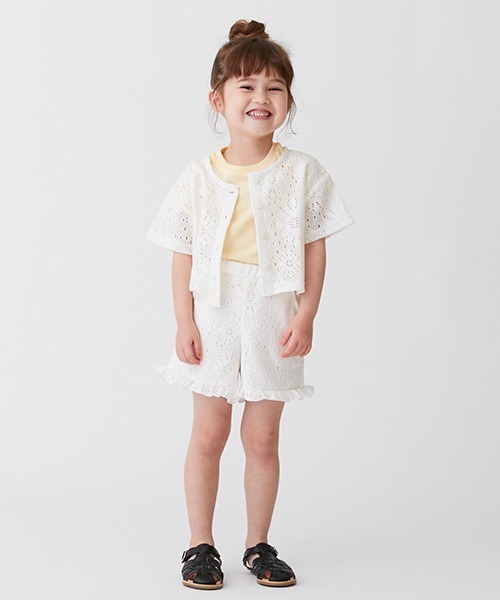 petit main(プティマイン)の「【リンク】レースショートパンツ(キッズ)(その他パンツ・キッズ・オフホワイト/ブラック・100cm/110cm/130cm/80cm/120cm/90cm)」の1枚目の写真