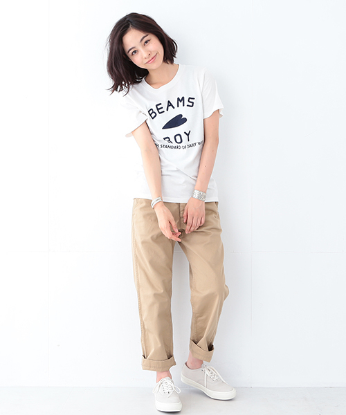BEAMS BOY(ビームスボーイ)の「BEAMS BOY / BB ロゴTEE(Tシャツ/カットソー・レディース・ホワイト/ネイビー・ONE SIZE)」の21枚目の写真
