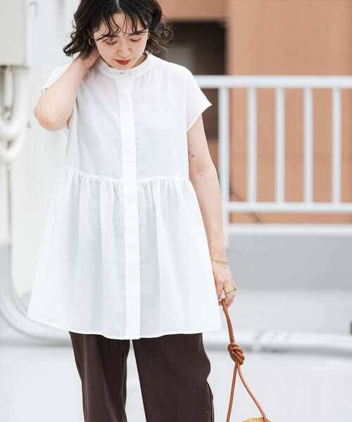 ITEMS URBANRESEARCH（アイテムズ アーバンリサーチ）の「スタンドネックティアードフレンチブラウス（シャツ/ブラウス・レディース・オフホワイト/イエロー/ブラック・FREE）」の17枚目の写真