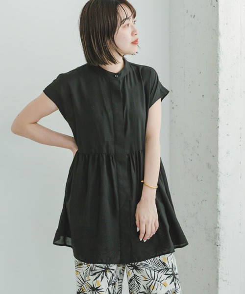 ITEMS URBANRESEARCH（アイテムズ アーバンリサーチ）の「スタンドネックティアードフレンチブラウス（シャツ/ブラウス・レディース・オフホワイト/イエロー/ブラック・FREE）」の6枚目の写真