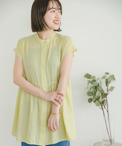 ITEMS URBANRESEARCH（アイテムズ アーバンリサーチ）の「スタンドネックティアードフレンチブラウス（シャツ/ブラウス・レディース・オフホワイト/イエロー/ブラック・FREE）」の20枚目の写真