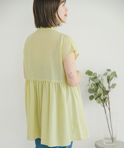 ITEMS URBANRESEARCH（アイテムズ アーバンリサーチ）の「スタンドネックティアードフレンチブラウス（シャツ/ブラウス・レディース・オフホワイト/イエロー/ブラック・FREE）」の7枚目の写真