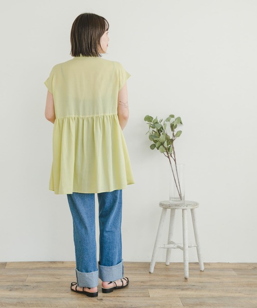 ITEMS URBANRESEARCH（アイテムズ アーバンリサーチ）の「スタンドネックティアードフレンチブラウス（シャツ/ブラウス・レディース・オフホワイト/イエロー/ブラック・FREE）」の16枚目の写真