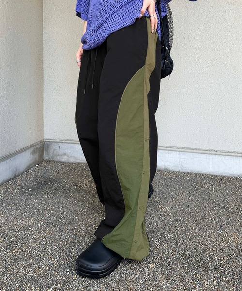 サイド切り替えナイロンルーズパンツ（カーゴパンツ）｜sedacle