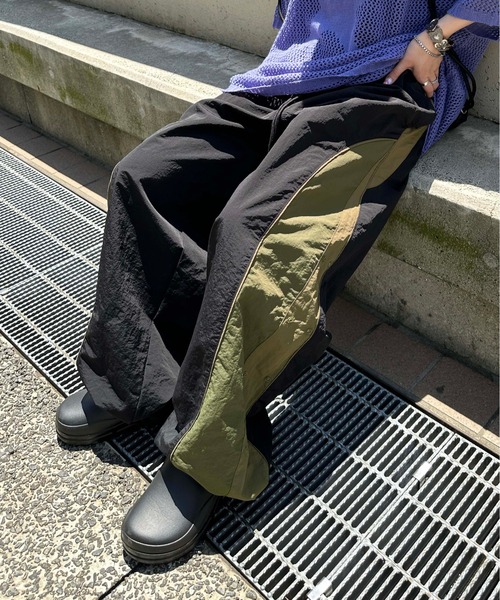 サイド切り替えナイロンルーズパンツ（カーゴパンツ）｜sedacle