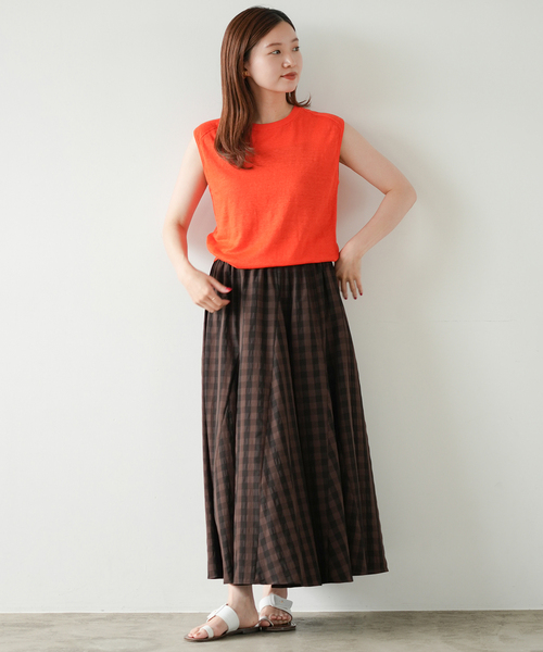 IENA（イエナ）の「《追加2》ギンガムチェック パネルスカート（スカート・レディース・ブラック系その他・36/38）」の3枚目の写真