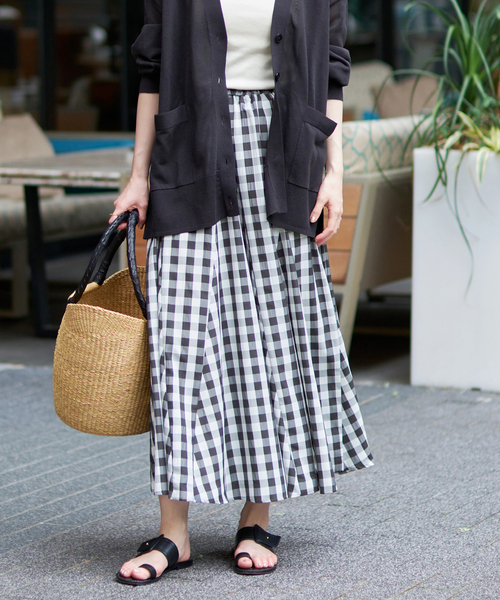 IENA（イエナ）の「《追加2》ギンガムチェック パネルスカート（スカート・レディース・ブラック系その他・36/38）」の4枚目の写真