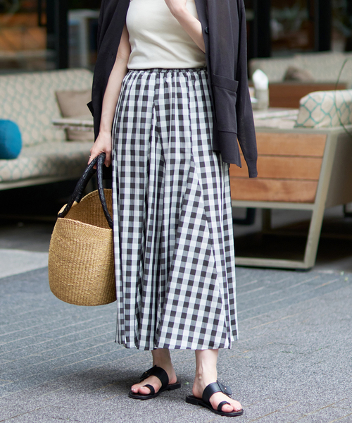 IENA（イエナ）の「《追加2》ギンガムチェック パネルスカート（スカート・レディース・ブラック系その他・36/38）」の5枚目の写真