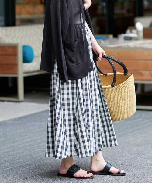 IENA（イエナ）の「《追加2》ギンガムチェック パネルスカート（スカート・レディース・ブラック系その他・36/38）」の6枚目の写真