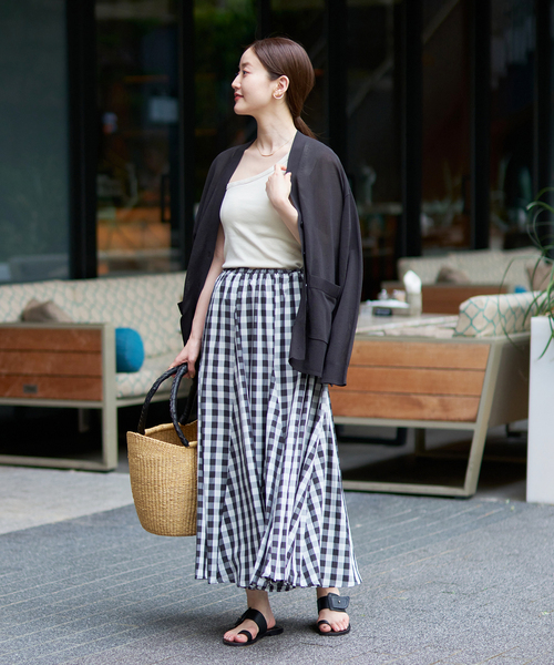 IENA（イエナ）の「《追加2》ギンガムチェック パネルスカート（スカート・レディース・ブラック系その他・36/38）」の8枚目の写真