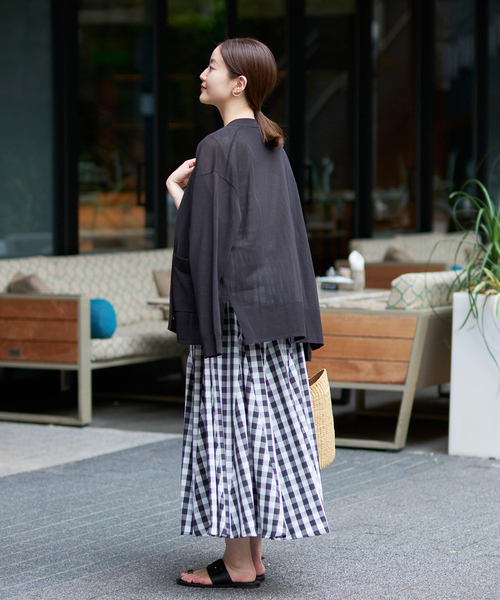 IENA（イエナ）の「《追加2》ギンガムチェック パネルスカート（スカート・レディース・ブラック系その他・36/38）」の9枚目の写真