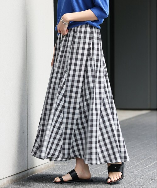 IENA（イエナ）の「《追加2》ギンガムチェック パネルスカート（スカート・レディース・ブラック系その他・36/38）」の12枚目の写真