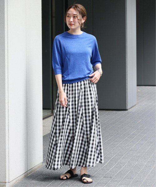 IENA（イエナ）の「《追加2》ギンガムチェック パネルスカート（スカート・レディース・ブラック系その他・36/38）」の13枚目の写真