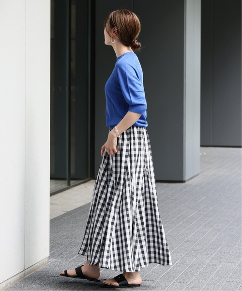 IENA（イエナ）の「《追加2》ギンガムチェック パネルスカート（スカート・レディース・ブラック系その他・36/38）」の14枚目の写真