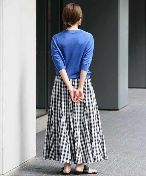 IENA（イエナ）の「《追加2》ギンガムチェック パネルスカート（スカート・レディース・ブラック系その他・36/38）」の15枚目の写真
