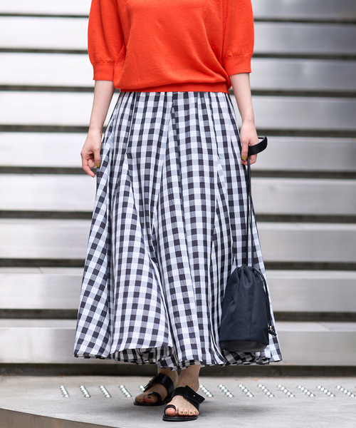 IENA（イエナ）の「《追加2》ギンガムチェック パネルスカート（スカート・レディース・ブラック系その他・36/38）」の16枚目の写真