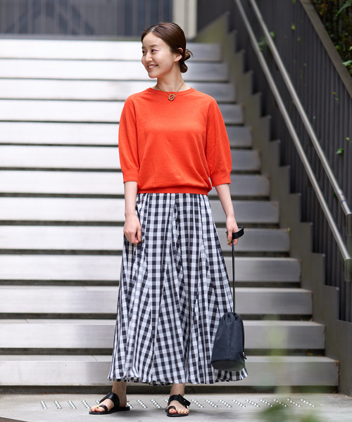 IENA（イエナ）の「《追加2》ギンガムチェック パネルスカート（スカート・レディース・ブラック系その他・36/38）」の18枚目の写真