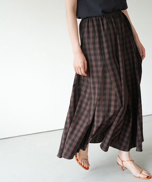 IENA（イエナ）の「《追加2》ギンガムチェック パネルスカート（スカート・レディース・ブラック系その他・36/38）」の20枚目の写真
