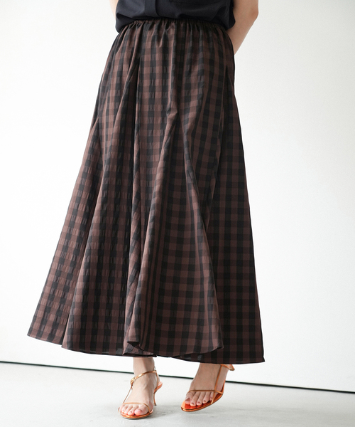 IENA（イエナ）の「《追加2》ギンガムチェック パネルスカート（スカート・レディース・ブラック系その他・36/38）」の21枚目の写真