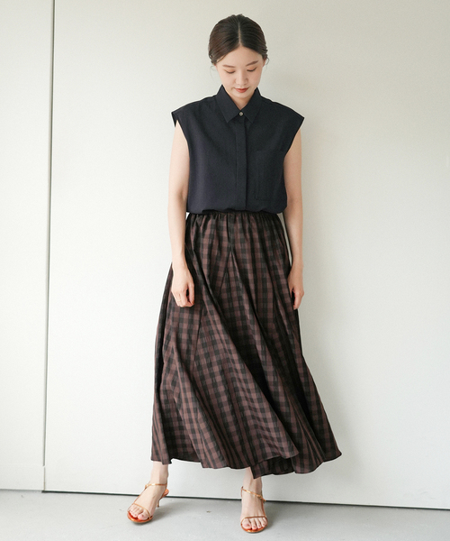 IENA（イエナ）の「《追加2》ギンガムチェック パネルスカート（スカート・レディース・ブラック系その他・36/38）」の22枚目の写真