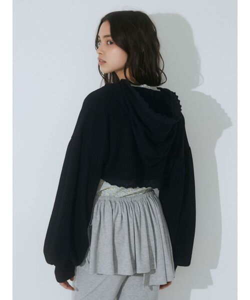 merry jenny（メリージェニー）の「フリルショートサーマルフーディー（カーディガン/ボレロ・レディース・ブラック/アイボリー/その他1・FREE）」の16枚目の写真