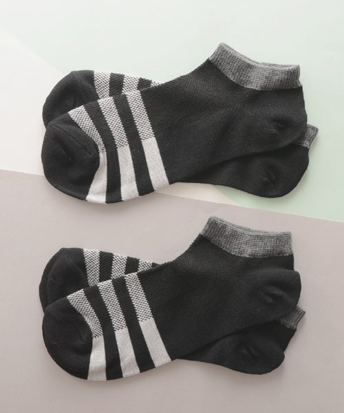 TONE SELECT GOODS（トーンセレクトグッズ）の「【urge select】 〈単色/2足セット〉 メンズ ショート丈 ソックス　甲メッシュ　【接触冷感加工】（ソックス/靴下・メンズ・C/D/E/F/A/H/B/G/I・FREE）」の2枚目の写真