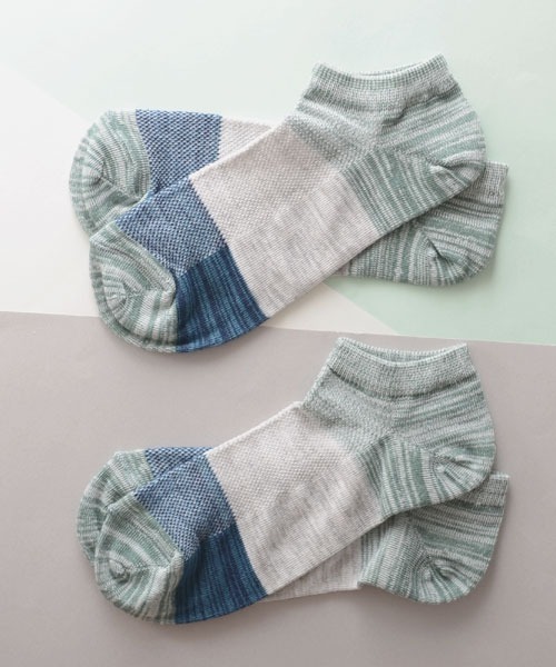 TONE SELECT GOODS（トーンセレクトグッズ）の「【urge select】 〈単色/2足セット〉 メンズ ショート丈 ソックス　甲メッシュ　【接触冷感加工】（ソックス/靴下・メンズ・C/D/E/F/A/H/B/G/I・FREE）」の4枚目の写真