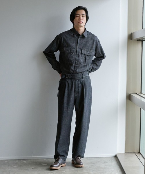 niko and...（ニコアンド）の「［niko and ...JEANS 2023AW］デニムサイドベルトトラウザー（デニムパンツ・メンズ・ブルー/ブラック・MEDIUM/LARGE）」の7枚目の写真