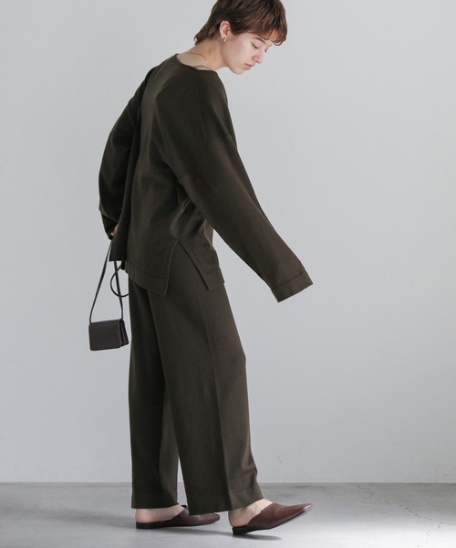 select MOCA(セレクトモカ)の「キーネックルーズニットトップス(ニット/セーター・レディース・ブラック/ライトベージュ/ダークブラウン・FREE)」の14枚目の写真