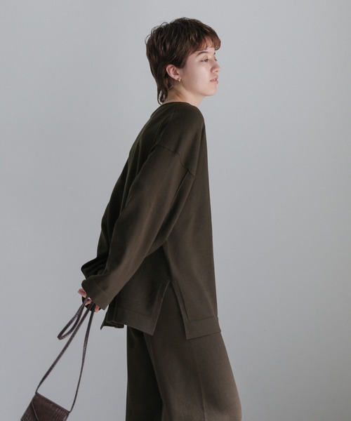 select MOCA(セレクトモカ)の「キーネックルーズニットトップス(ニット/セーター・レディース・ブラック/ライトベージュ/ダークブラウン・FREE)」の13枚目の写真