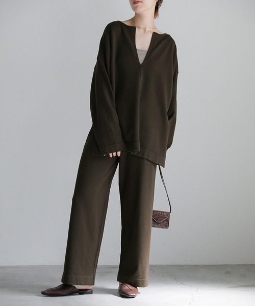 select MOCA(セレクトモカ)の「キーネックルーズニットトップス(ニット/セーター・レディース・ブラック/ライトベージュ/ダークブラウン・FREE)」の10枚目の写真
