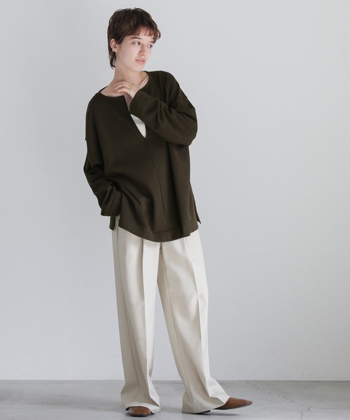select MOCA(セレクトモカ)の「キーネックルーズニットトップス(ニット/セーター・レディース・ブラック/ライトベージュ/ダークブラウン・FREE)」の17枚目の写真