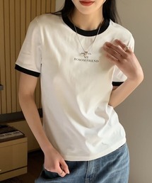 パイピングクルーネックTシャツ