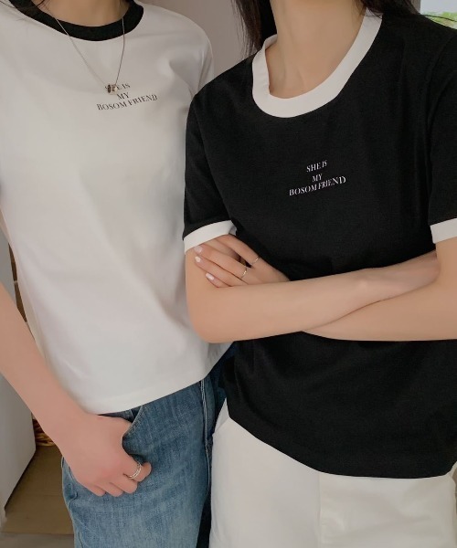 セール】パイピングクルーネックTシャツ（Tシャツ/カットソー