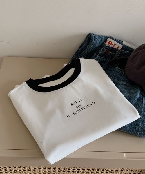 セール】パイピングクルーネックTシャツ（Tシャツ/カットソー