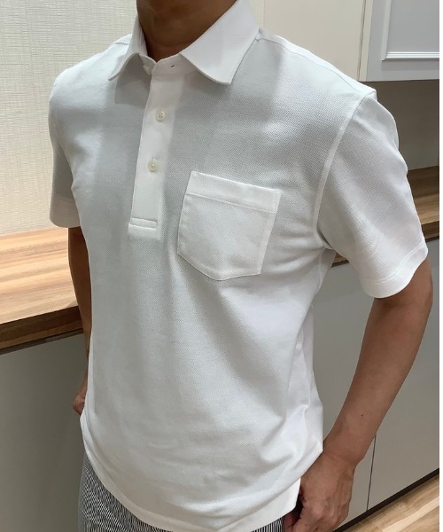 Pitta Re:)(ピッタリ)の「ビズポロ 半袖ビジネスポロシャツ(ポロシャツ・メンズ・ホワイト・S/M/L/LL)」の1枚目の写真