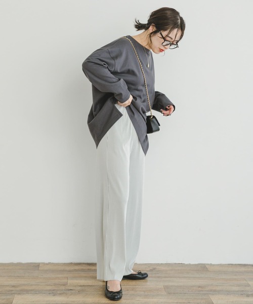 ITEMS URBANRESEARCH(アイテムズ アーバンリサーチ)の「セルフカットハイショクプリーツパンツ(その他パンツ・レディース・ブラウン/ホワイト/ブルー・FREE)」の8枚目の写真