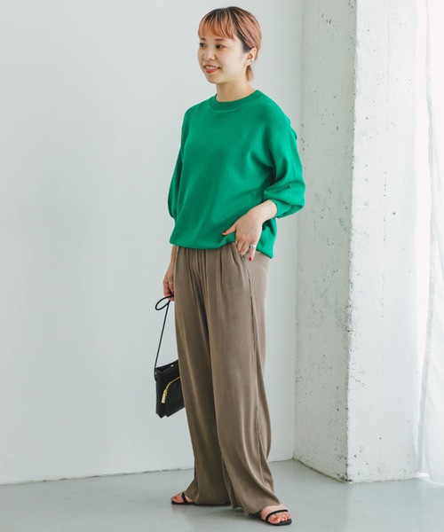 ITEMS URBANRESEARCH(アイテムズ アーバンリサーチ)の「セルフカットハイショクプリーツパンツ(その他パンツ・レディース・ブラウン/ホワイト/ブルー・FREE)」の16枚目の写真