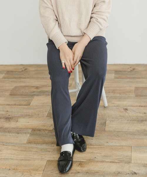 ITEMS URBANRESEARCH(アイテムズ アーバンリサーチ)の「セルフカットハイショクプリーツパンツ(その他パンツ・レディース・ブラウン/ホワイト/ブルー・FREE)」の19枚目の写真