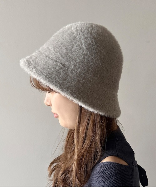 one wayザッカ（ワンウェイザッカ）の「ファーバケットハット（ハット・レディース・ブラック/グレー/ベージュ・FREE）」の3枚目の写真