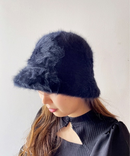 one wayザッカ（ワンウェイザッカ）の「ファーバケットハット（ハット・レディース・ブラック/グレー/ベージュ・FREE）」の2枚目の写真