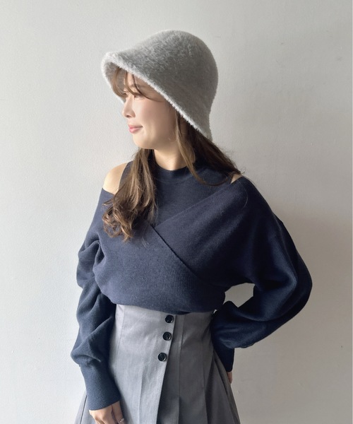 one wayザッカ（ワンウェイザッカ）の「ファーバケットハット（ハット・レディース・ブラック/グレー/ベージュ・FREE）」の5枚目の写真