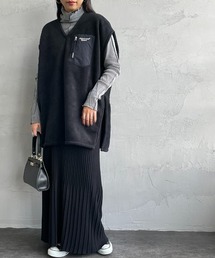 [Americana×JEANS FACTORY/アメリカーナ×ジーンズファクトリー] 別注 Vネック フリースプルオーバーベスト