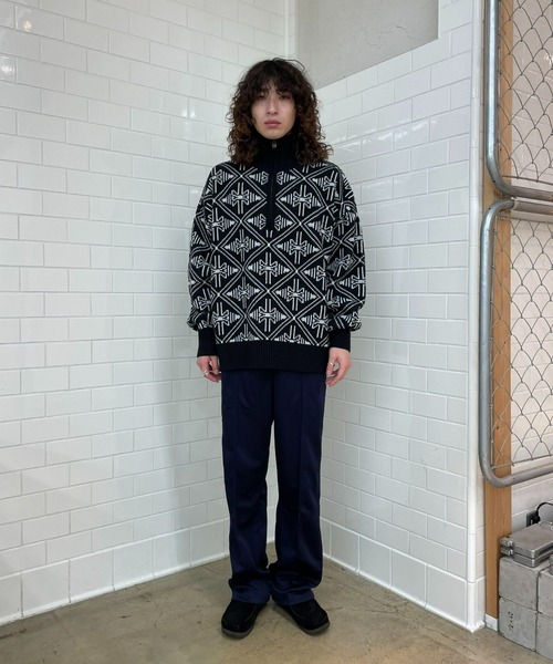 CIAOPANIC（チャオパニック）の「幾何学柄ハーフジップローゲージニットプルオーバー（ニット/セーター・レディース・ホワイト/グレー/ブラック・M/L）」の6枚目の写真